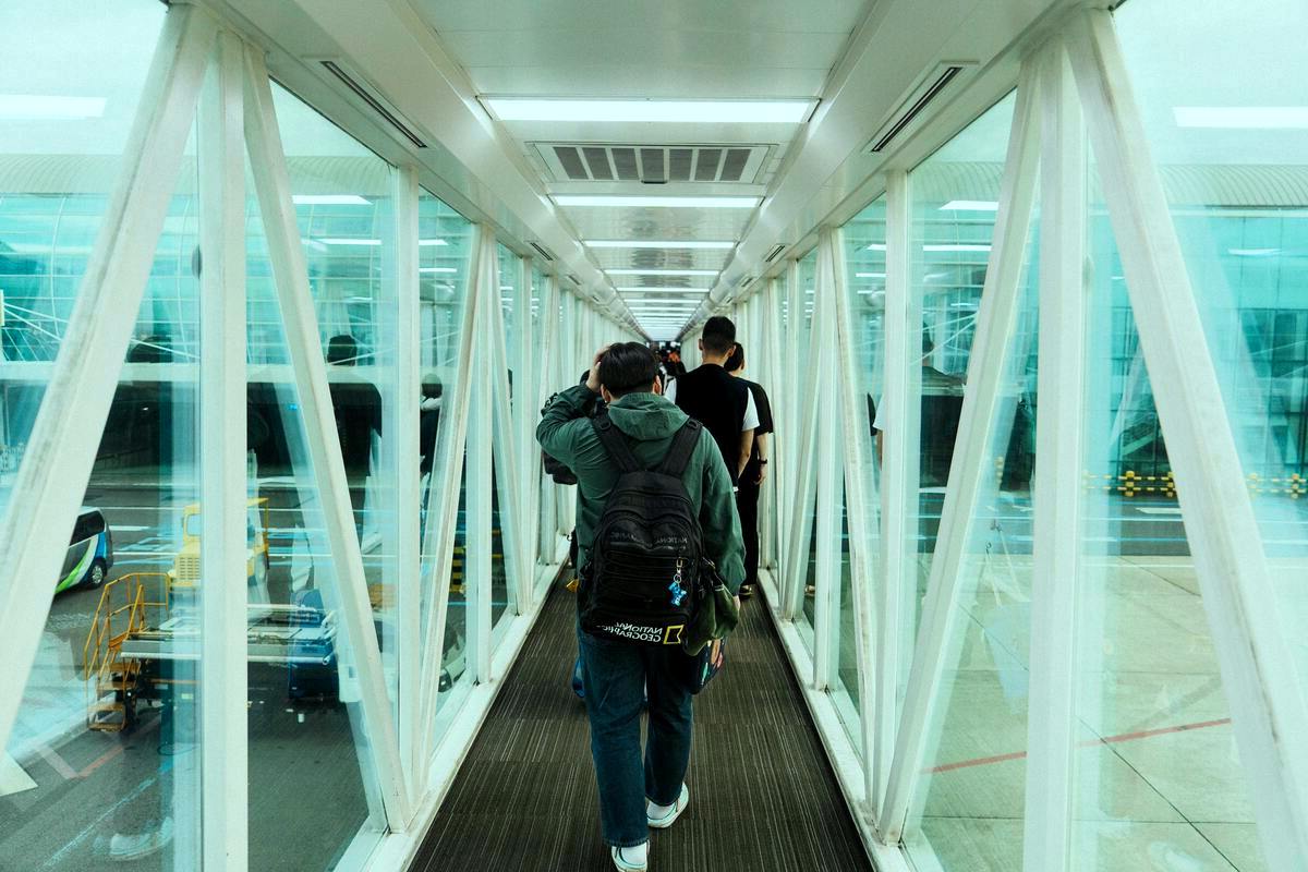 airport travel navigation boarding solo traveler journey