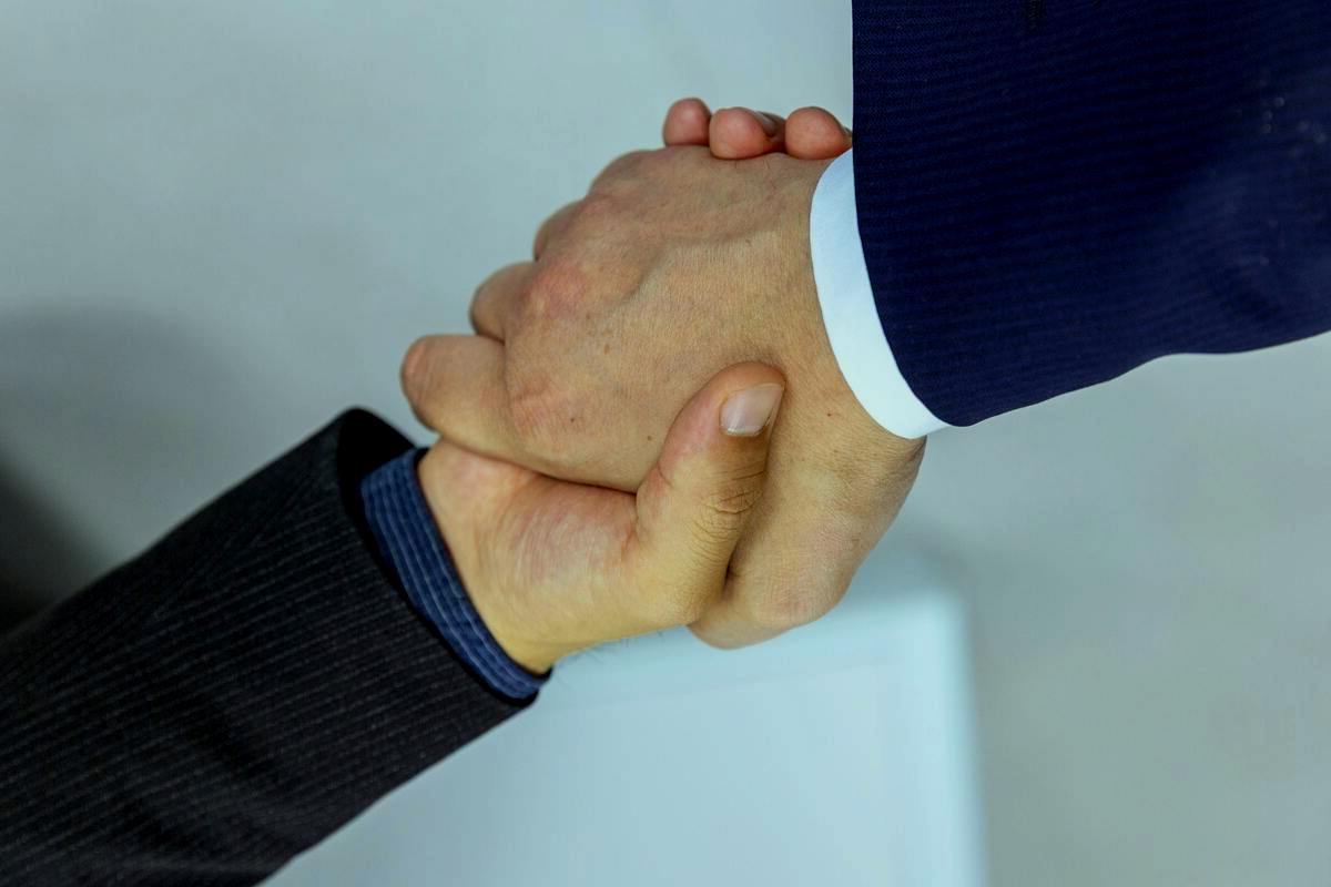 business travel handshake