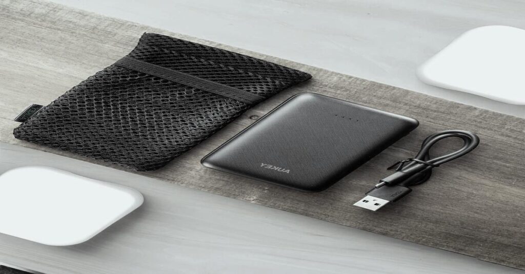 Tech Pouch for Travel organized cables and accessories flat lay travel setup