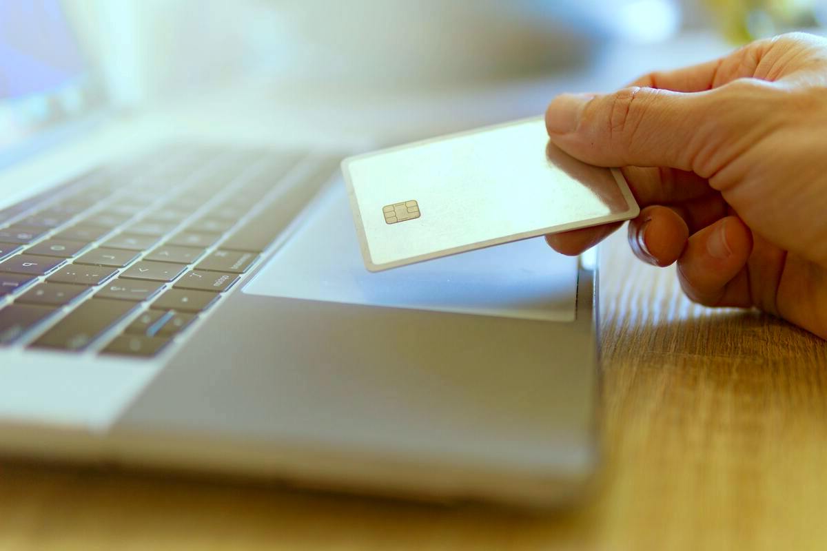 online shopping laptop credit card ecommerce concept