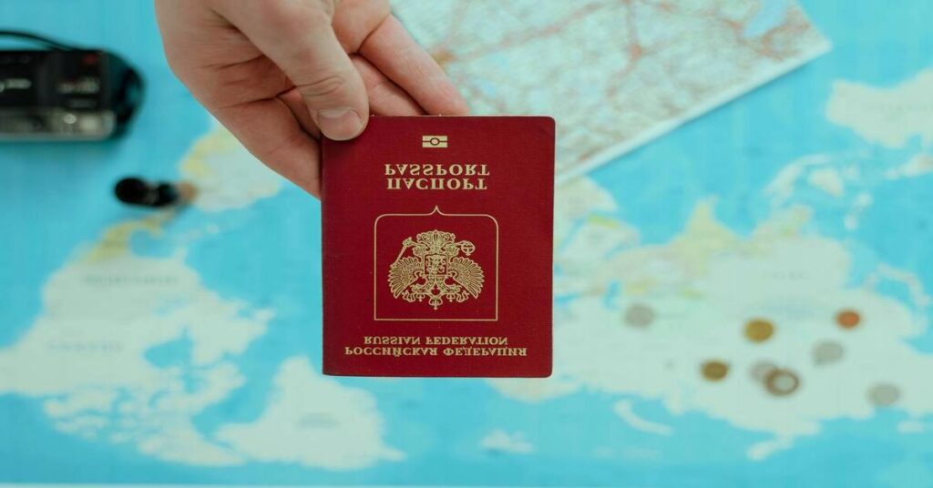 planning passport map airport preparation concept