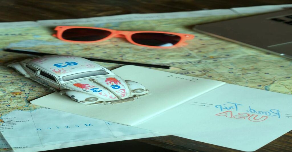 9 Best Solo Road Trips in the USA for Safe Scenic Travel 3 road trip planning map notebook car keys travel checklist