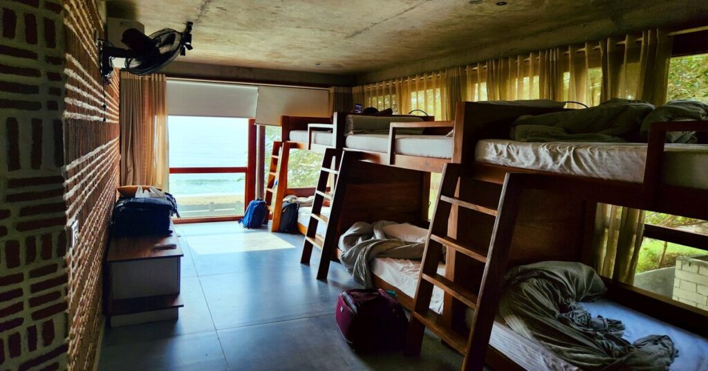hostel dorm room hot summer bunk bed no AC