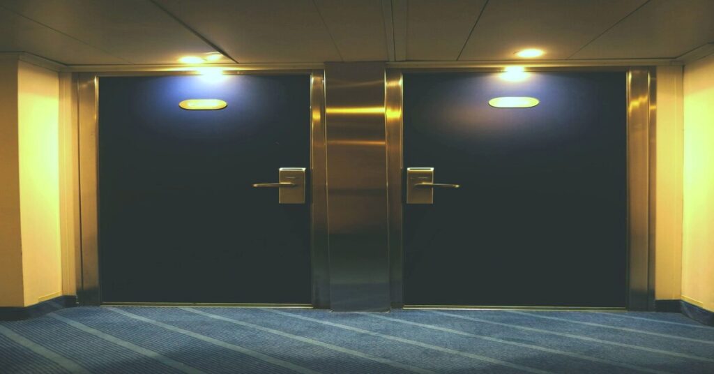 hotel door night safety travel security concept