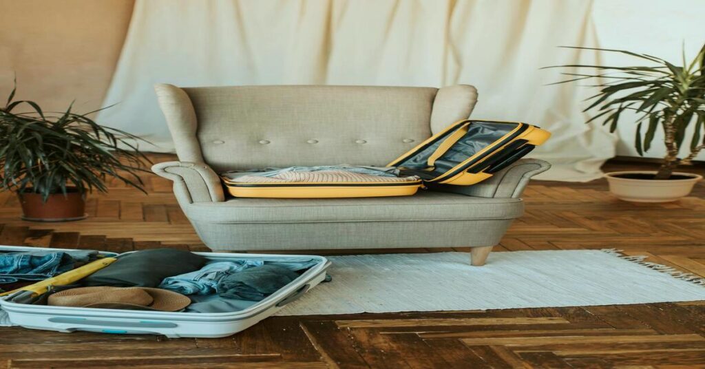 leaking bottle suitcase spill damage clothes travel mess concept