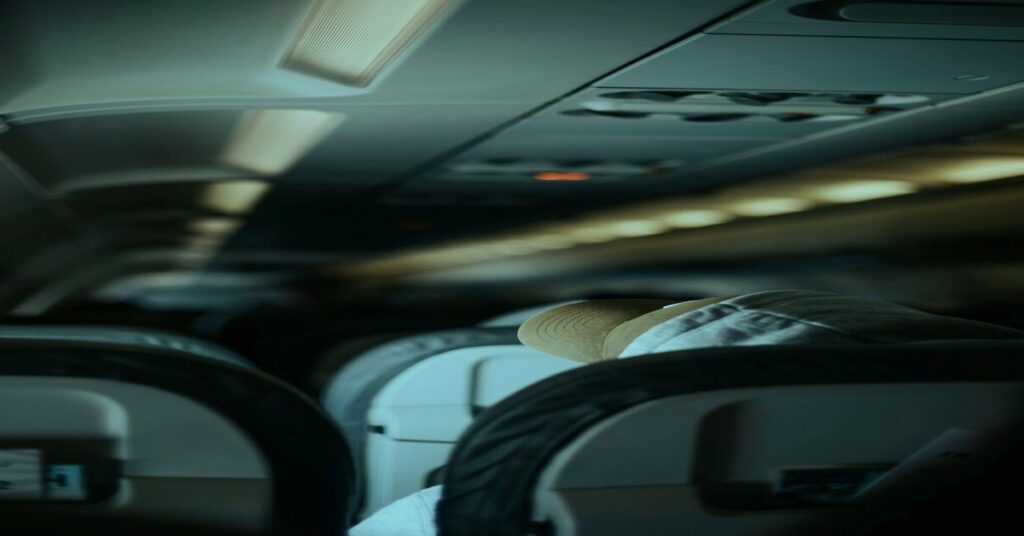 sleeping airplane passenger neck support restful sleep travel